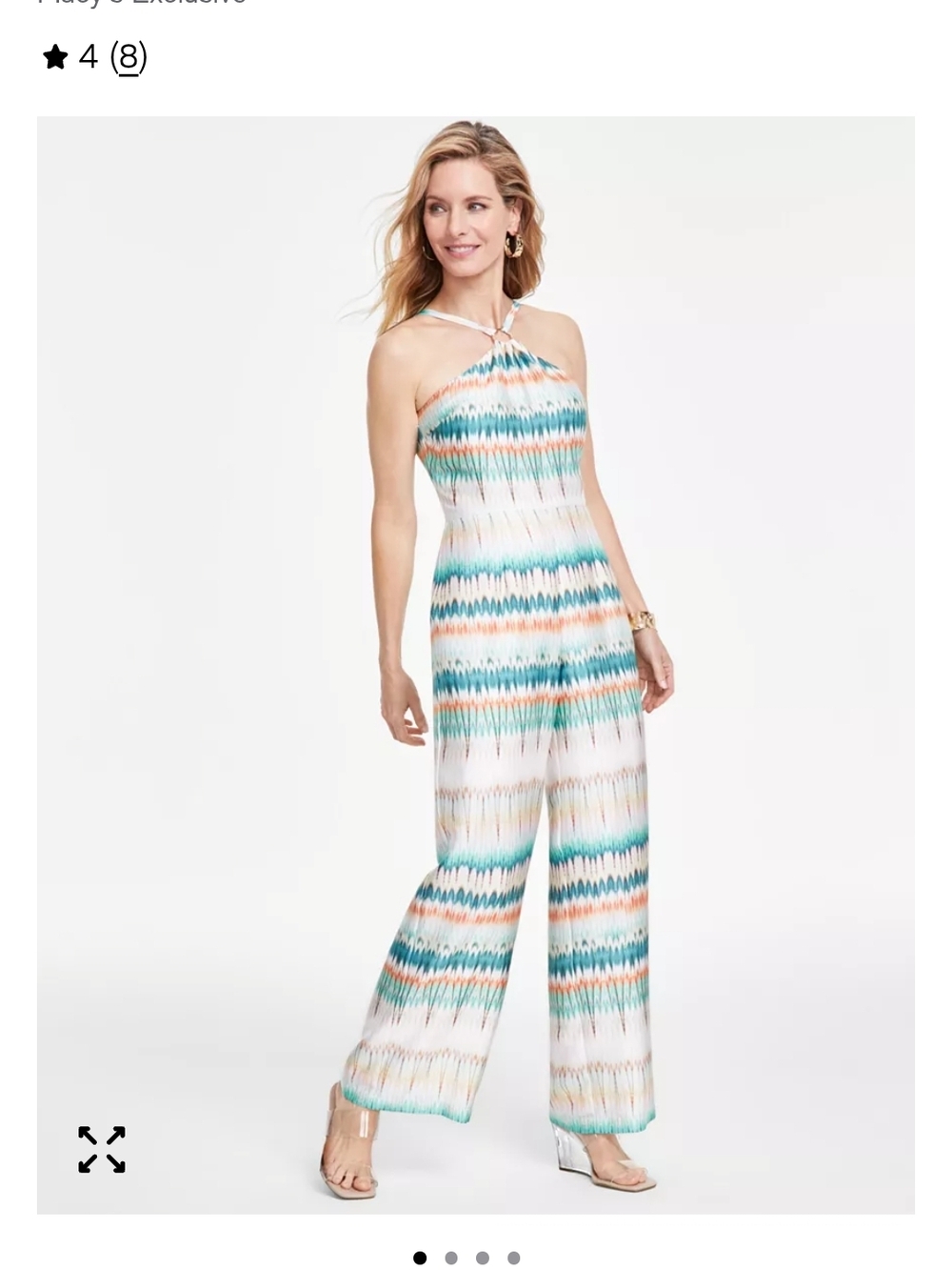 INC International Concepts NWT Sleeveless Halter Tie Dye Jumpsuit Size 12
